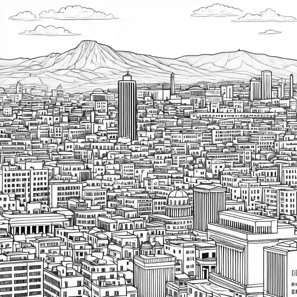 Athens Cityscape coloring pages